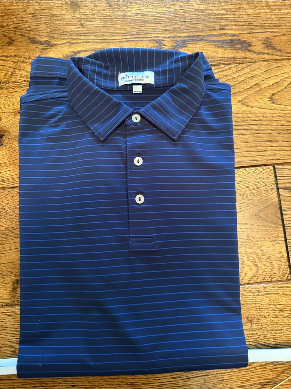 Peter Millar Blue Striped Polo
